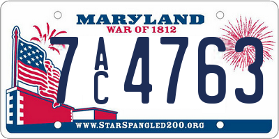 MD license plate 7AC4763