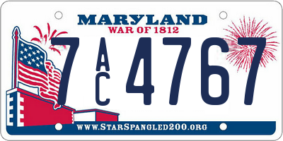 MD license plate 7AC4767