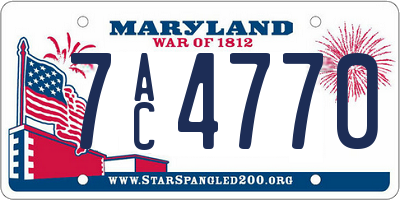 MD license plate 7AC4770