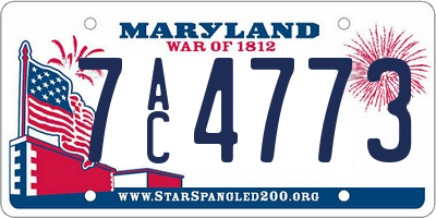 MD license plate 7AC4773