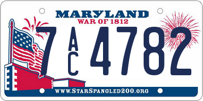 MD license plate 7AC4782