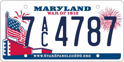 MD license plate 7AC4787