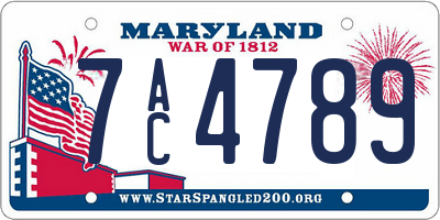 MD license plate 7AC4789
