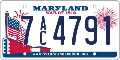 MD license plate 7AC4791