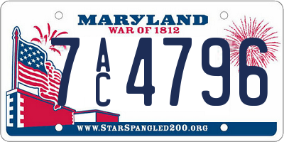 MD license plate 7AC4796