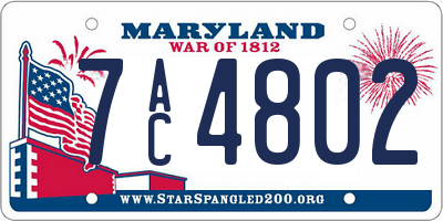 MD license plate 7AC4802