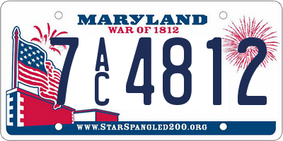 MD license plate 7AC4812