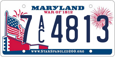 MD license plate 7AC4813