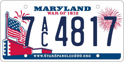 MD license plate 7AC4817