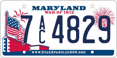 MD license plate 7AC4829