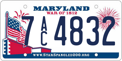 MD license plate 7AC4832