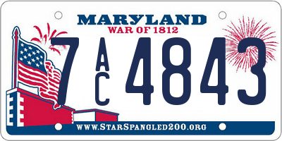 MD license plate 7AC4843