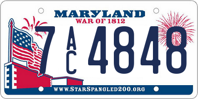 MD license plate 7AC4848