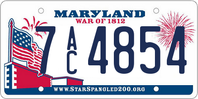 MD license plate 7AC4854