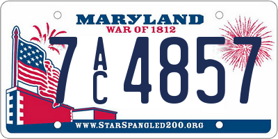 MD license plate 7AC4857