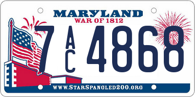 MD license plate 7AC4868