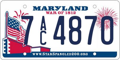 MD license plate 7AC4870