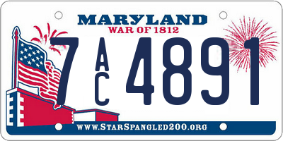 MD license plate 7AC4891