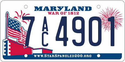 MD license plate 7AC4901
