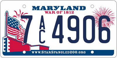 MD license plate 7AC4906