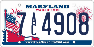 MD license plate 7AC4908