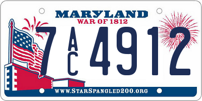 MD license plate 7AC4912