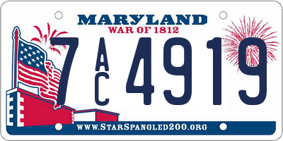MD license plate 7AC4919