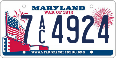 MD license plate 7AC4924