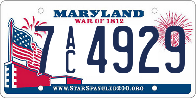 MD license plate 7AC4929