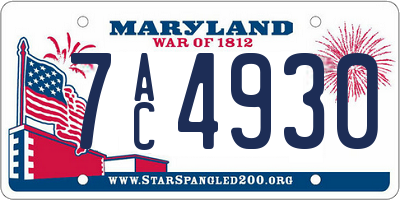 MD license plate 7AC4930