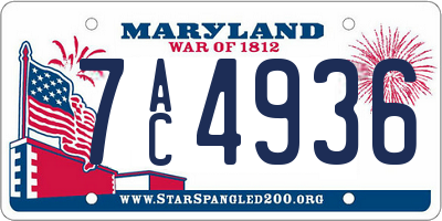 MD license plate 7AC4936
