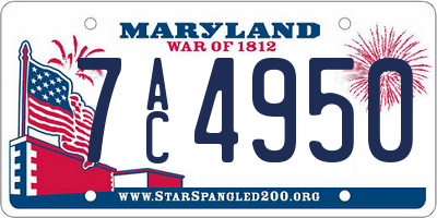 MD license plate 7AC4950