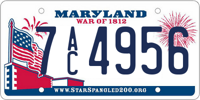 MD license plate 7AC4956