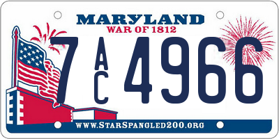 MD license plate 7AC4966