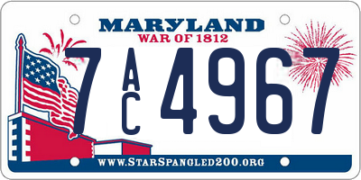 MD license plate 7AC4967