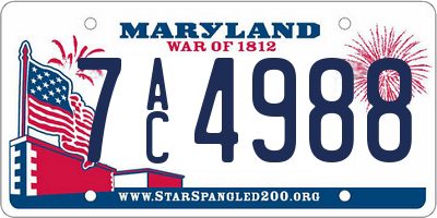 MD license plate 7AC4988