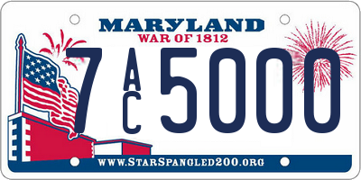 MD license plate 7AC5000