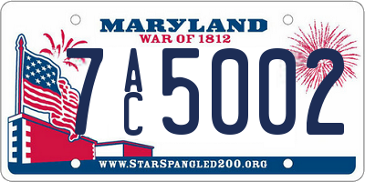 MD license plate 7AC5002