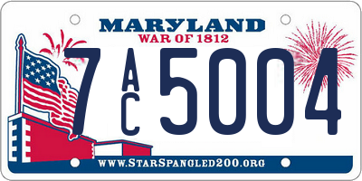 MD license plate 7AC5004
