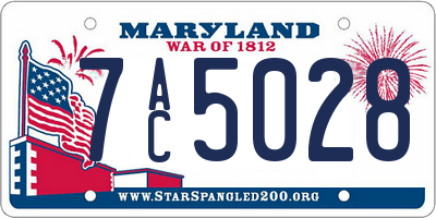 MD license plate 7AC5028