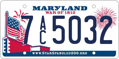MD license plate 7AC5032