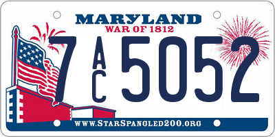MD license plate 7AC5052
