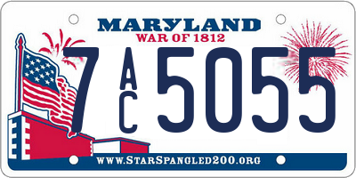 MD license plate 7AC5055