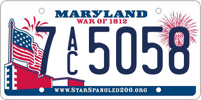 MD license plate 7AC5058