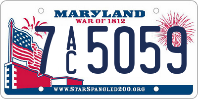 MD license plate 7AC5059