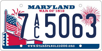 MD license plate 7AC5063