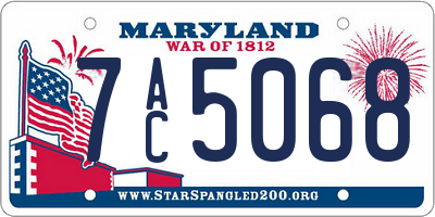 MD license plate 7AC5068