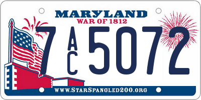 MD license plate 7AC5072