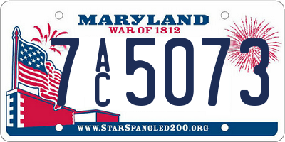 MD license plate 7AC5073