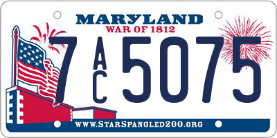MD license plate 7AC5075